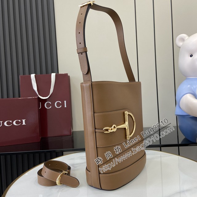 Gucci專櫃古馳2025春夏系列最新款水桶包手提單肩斜挎女包 jh2619型號：833660